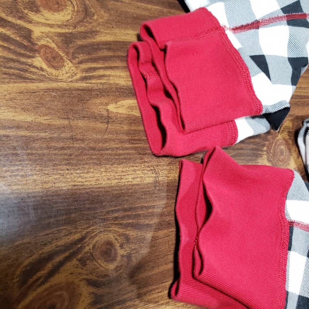 Hanna Andersson Pajama Set Organic Cotton Women's Large Black White Check Red - Picture 5 of 13